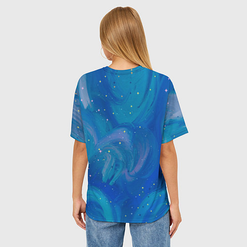 Женская футболка оверсайз Конь в звездочках / 3D-принт – фото 4