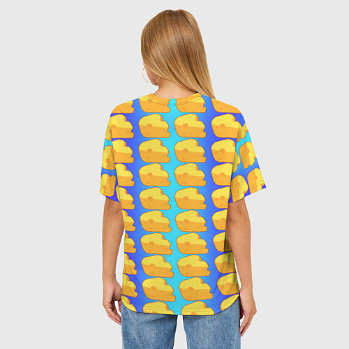 Женская футболка оверсайз Сыр сыр сыр / 3D-принт – фото 4