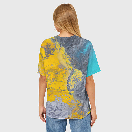 Женская футболка оверсайз Извержение Красок / 3D-принт – фото 4