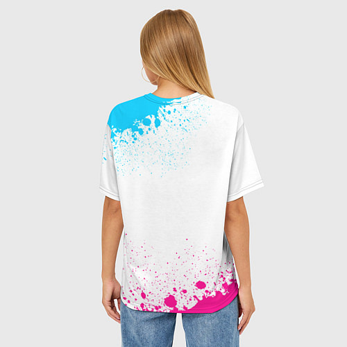Женская футболка оверсайз Limp Bizkit Neon Gradient / 3D-принт – фото 4