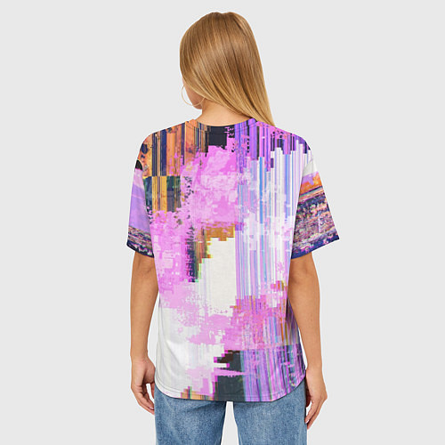 Женская футболка оверсайз Glitch art Fashion trend / 3D-принт – фото 4