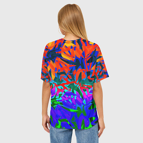Женская футболка оверсайз Game time Абстрактный пятнистый узор / 3D-принт – фото 4