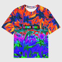 Футболка оверсайз женская Game time Абстрактный пятнистый узор, цвет: 3D-принт