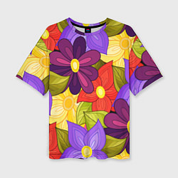 Женская футболка оверсайз MULTICOLORED PANSIES