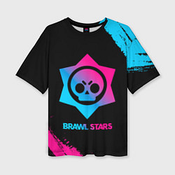 Футболка оверсайз женская Brawl Stars Neon Gradient, цвет: 3D-принт