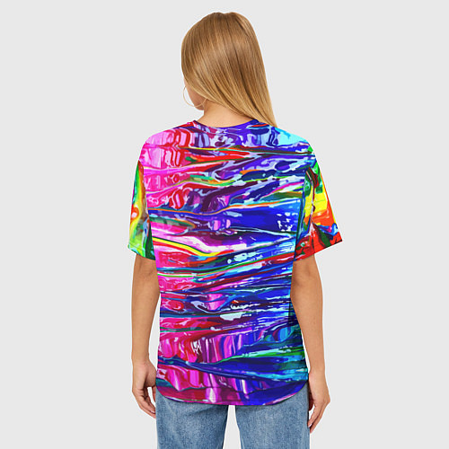 Женская футболка оверсайз Красочный авангардный паттерн Fashion trend / 3D-принт – фото 4