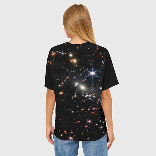 Женская футболка оверсайз Самое четкое изображение ранней Вселенной NASA Лог / 3D-принт – фото 4