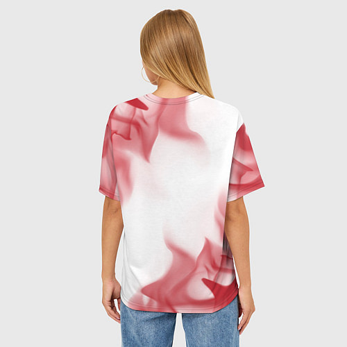 Женская футболка оверсайз Mafia: красные таблички Best Player и Ultimate / 3D-принт – фото 4