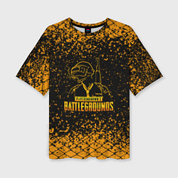 Футболка оверсайз женская PlayerUnknowns Battlegrounds - брызги, цвет: 3D-принт