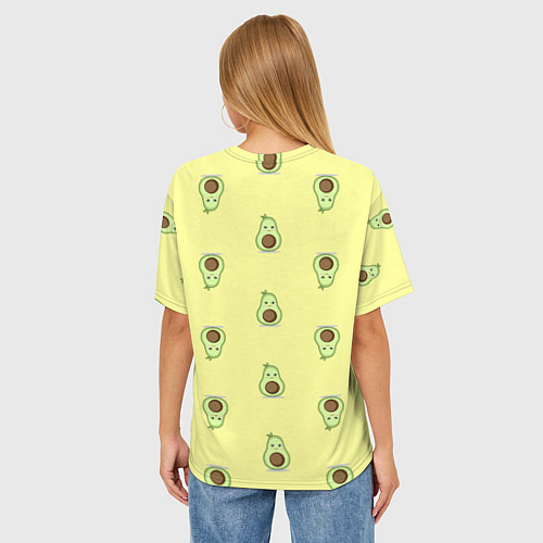 Женская футболка оверсайз Авокадики паттерн / 3D-принт – фото 4
