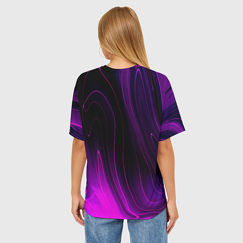 Женская футболка оверсайз Ramones Violet Plasma / 3D-принт – фото 4