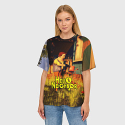 Футболка оверсайз женская Hello Neighbor Привет сосед Сосед поливает, цвет: 3D-принт — фото 2