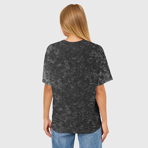 Женская футболка оверсайз Black marble Черный мрамор / 3D-принт – фото 4