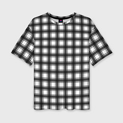 Футболка оверсайз женская Black and white trendy checkered pattern, цвет: 3D-принт