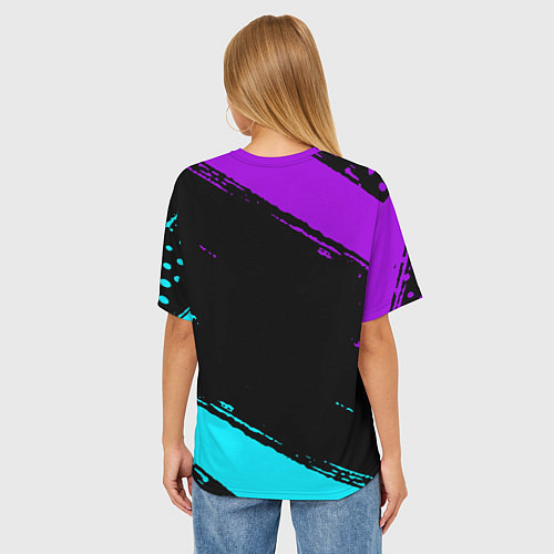 Женская футболка оверсайз Фредди - neon / 3D-принт – фото 4