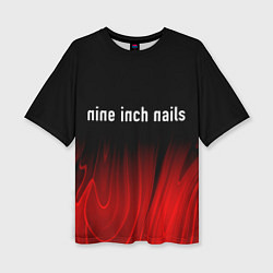 Женская футболка оверсайз Nine Inch Nails Red Plasma