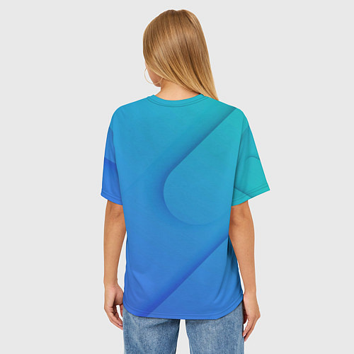 Женская футболка оверсайз Голубой градиент / 3D-принт – фото 4