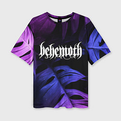 Женская футболка оверсайз Behemoth Neon Monstera