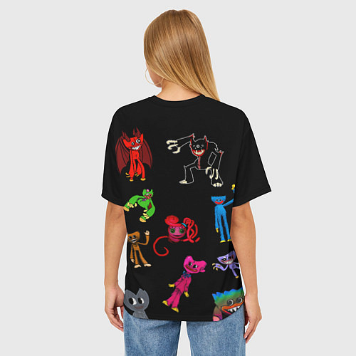Женская футболка оверсайз Разноцветные Хагги Вагги / 3D-принт – фото 4