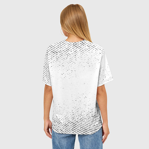 Женская футболка оверсайз Stray с потертостями на светлом фоне / 3D-принт – фото 4