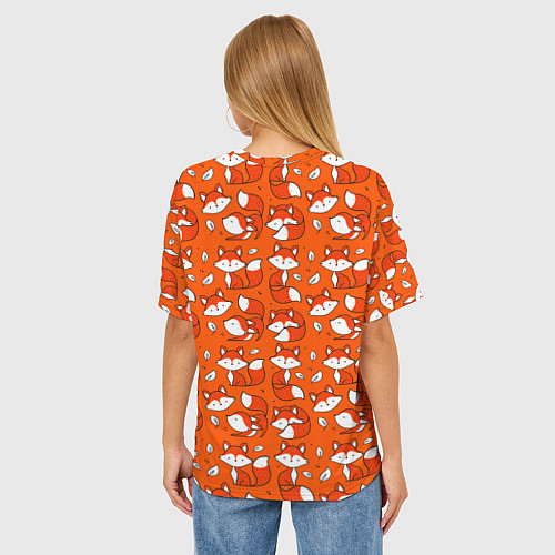 Женская футболка оверсайз Red foxes / 3D-принт – фото 4