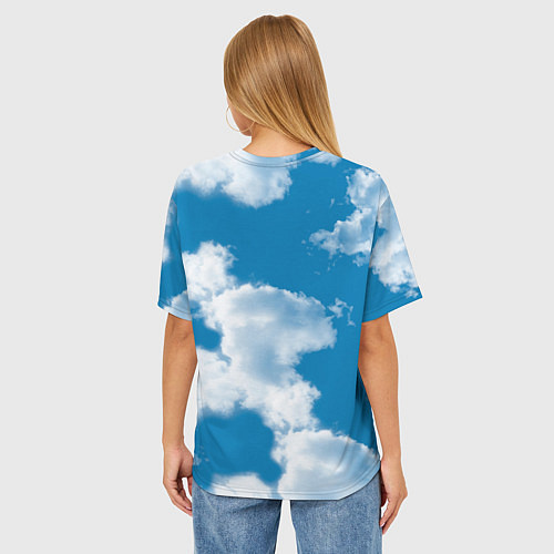 Женская футболка оверсайз Небо в облаках / 3D-принт – фото 4
