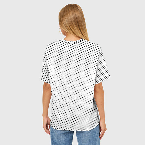 Женская футболка оверсайз Газетные точки - текстура / 3D-принт – фото 4