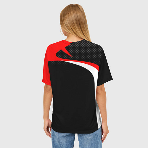 Женская футболка оверсайз CrossFit - Красный спортивный / 3D-принт – фото 4