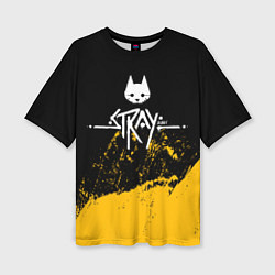 Женская футболка оверсайз Stray - одинокий кот