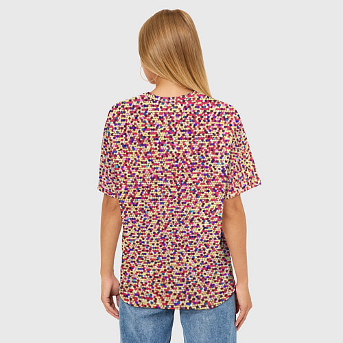Женская футболка оверсайз Цветное конфетти / 3D-принт – фото 4
