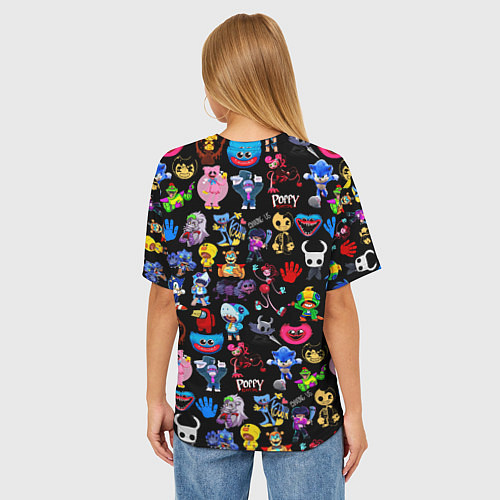 Женская футболка оверсайз Персонажи разных игр / 3D-принт – фото 4