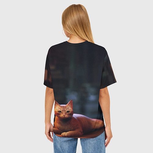 Женская футболка оверсайз Лежащий Бродяга / 3D-принт – фото 4