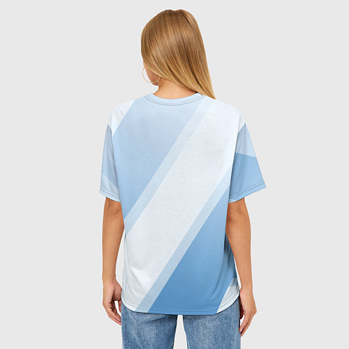 Женская футболка оверсайз Tottenham hotspur Голубые полосы / 3D-принт – фото 4
