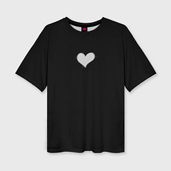 Женская футболка оверсайз Сердце - заплатка