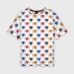 Женская футболка оверсайз Узор из разноцветных суперэллипсов прямоугольников