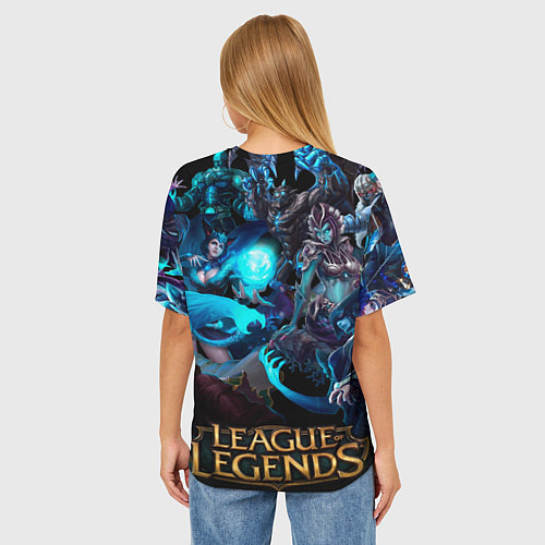 Женская футболка оверсайз Коллаж LoL - Legue of Legends / 3D-принт – фото 4
