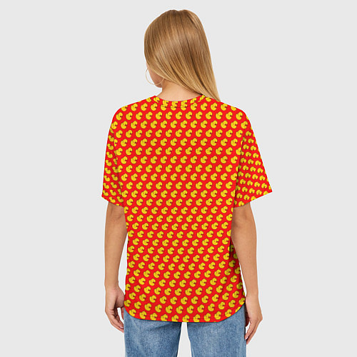Женская футболка оверсайз Ути ути-пути Красный / 3D-принт – фото 4