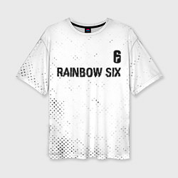 Футболка оверсайз женская Rainbow Six glitch на светлом фоне: символ сверху, цвет: 3D-принт