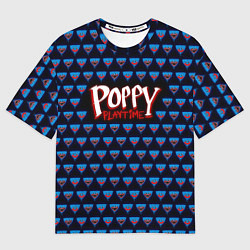 Футболка оверсайз женская Poppy Playtime - Huggy Wuggy Pattern, цвет: 3D-принт