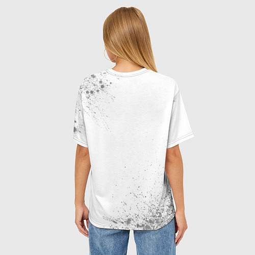 Женская футболка оверсайз Барбер с очень большой буквы на светлом фоне / 3D-принт – фото 4