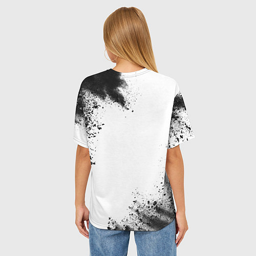Женская футболка оверсайз Девушка геодезист - определение на светлом фоне / 3D-принт – фото 4