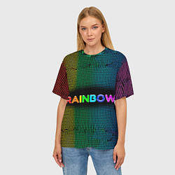 Футболка оверсайз женская Радужные точки - Rainbow, цвет: 3D-принт — фото 2