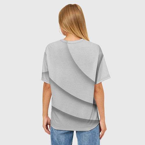 Женская футболка оверсайз Daewoo - серая абстракция / 3D-принт – фото 4