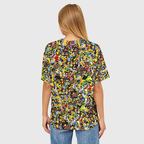 Женская футболка оверсайз Симпсоны все Герои / 3D-принт – фото 4