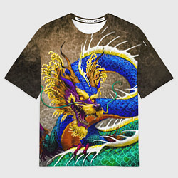 Футболка оверсайз женская Разноцветный Японский Дракон, цвет: 3D-принт