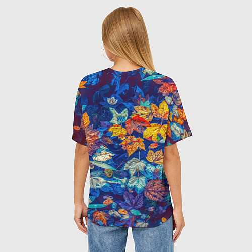 Женская футболка оверсайз Хэштег осень / 3D-принт – фото 4