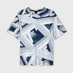 Футболка оверсайз женская Абстрактное множество металлический пластин, цвет: 3D-принт
