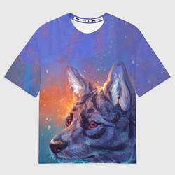 Футболка оверсайз женская Замерзший волк зимой, цвет: 3D-принт