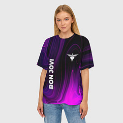 Футболка оверсайз женская Bon Jovi violet plasma, цвет: 3D-принт — фото 2