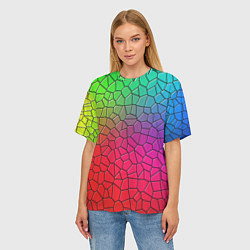 Футболка оверсайз женская Разноцветное витражное стекло, цвет: 3D-принт — фото 2